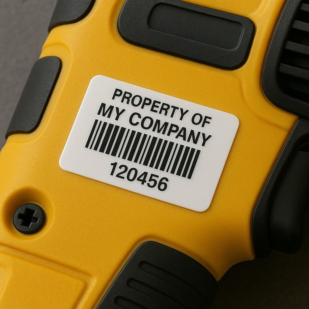 Durable Asset Tags - Sequential Barcoded - Custom - 1.5" x 3/4"