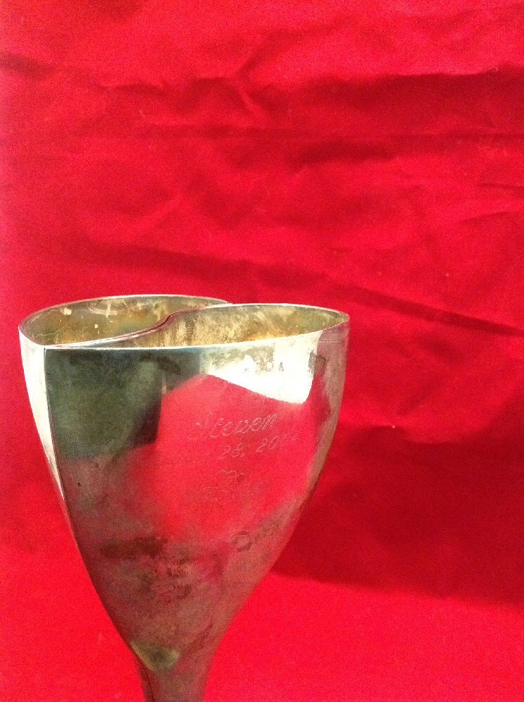 His & Her Silver Plated Inscribed Toasting Cups Z3 AM