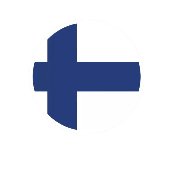 Round Finnish Flag Sticker Decal