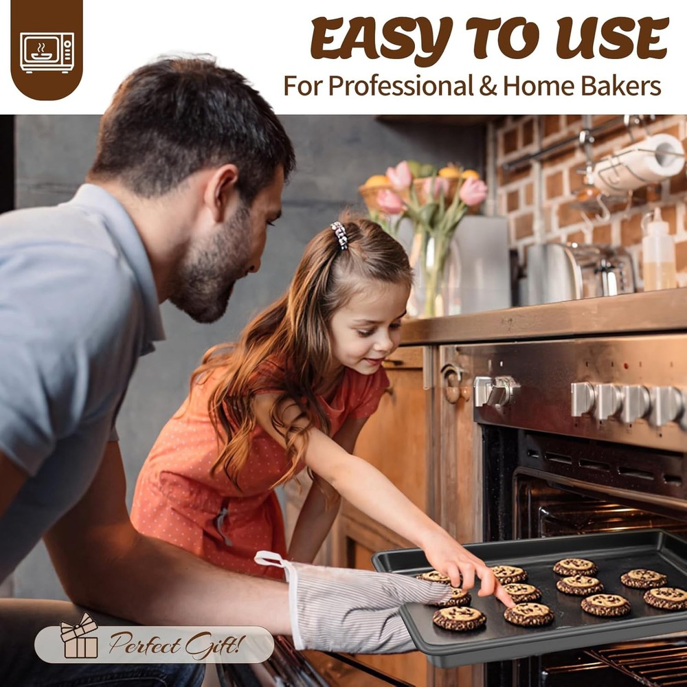 Baking Pans Set Nonstick Bakeware Sets Oven Pans Cooking 6 Pieces Baking Sheets