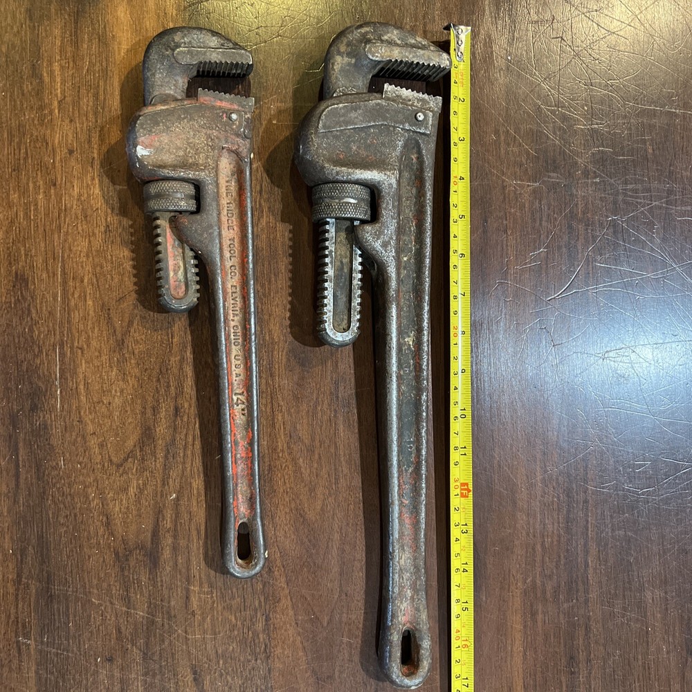 Vintage Ridgid Pipe Wrenches X 2. - 14 And 18