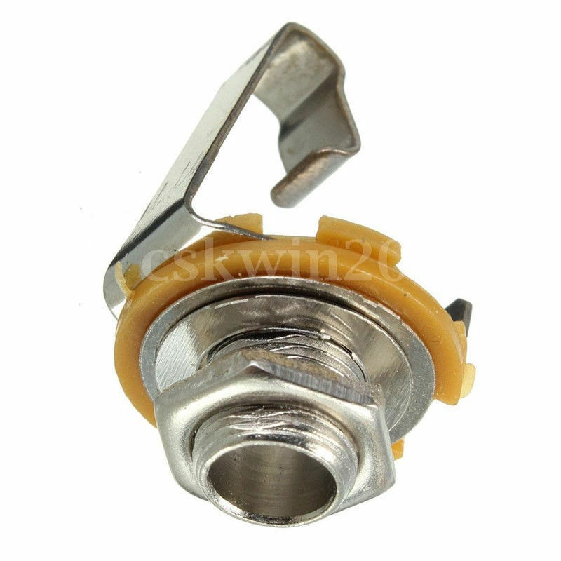 10Pcs Mono 1/4" 6.35mm ID Socket Jack Connector Panel Mount Guitar Plate