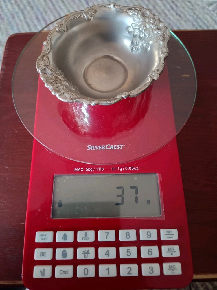 Solid Silver Indian Puja bowl Vintage marked Silver 37g Beautiful condition