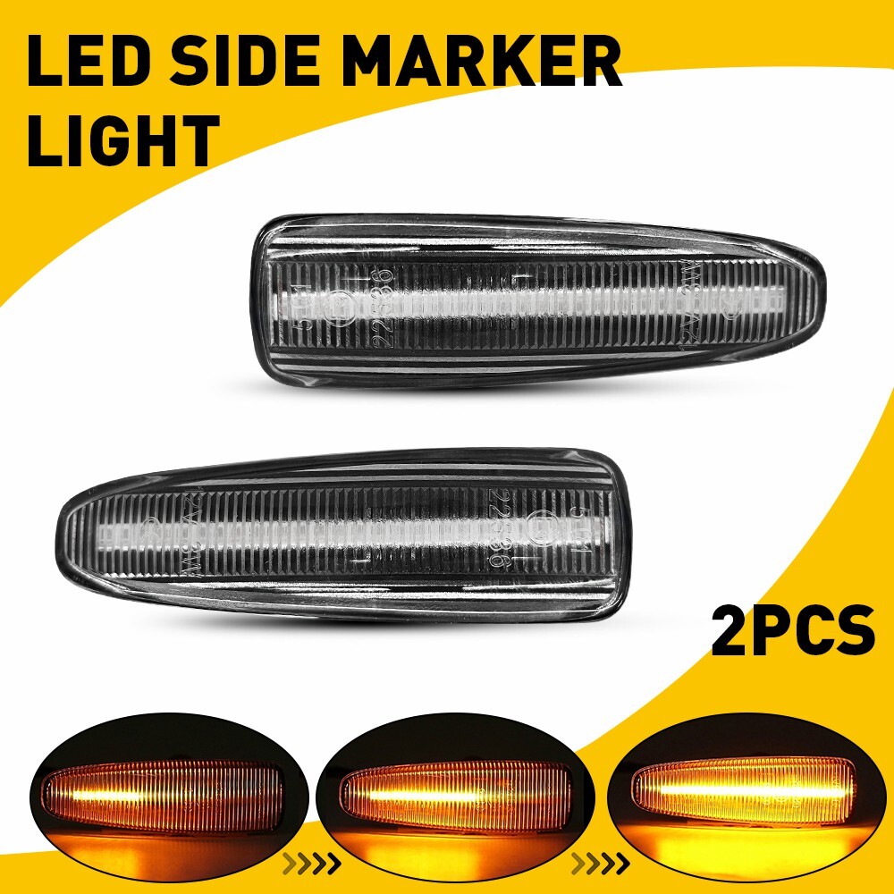 2Pcs LED Side Light Marker Turn Signal Lamp For 2014-2020 Mitsubishi Mirage G4
