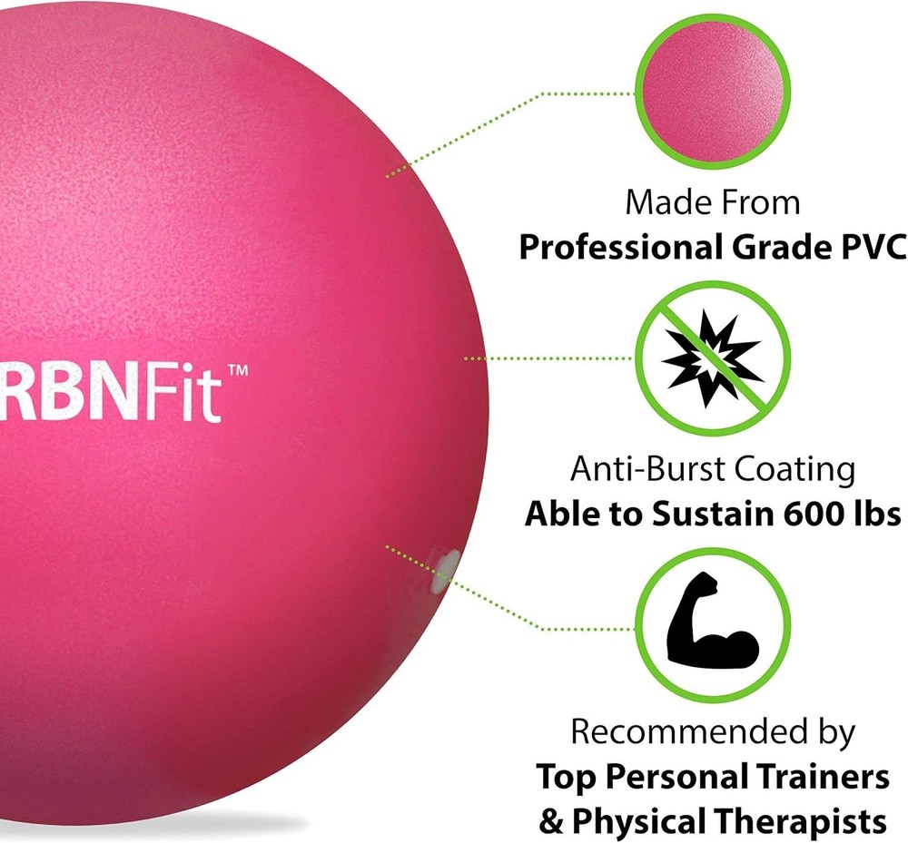 9” Multi-Use Mini Exercise Ball - Perfect for Core, Yoga, & Prenatal Workouts