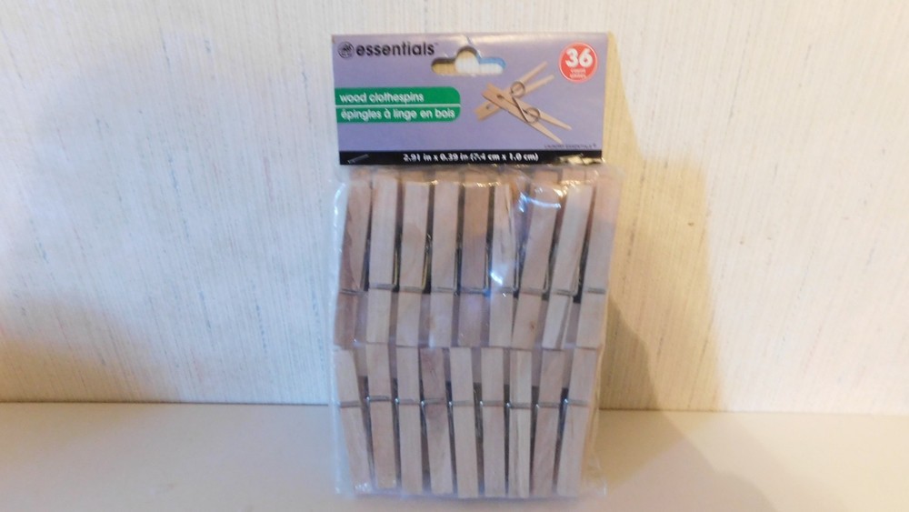 Essentials Wood Clothespins 36 Count