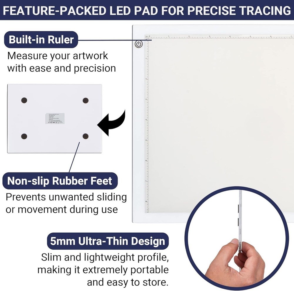 Tracing Light Box, Ultra Thin Light Pad with Adjustable Brightness, Drawing, LED