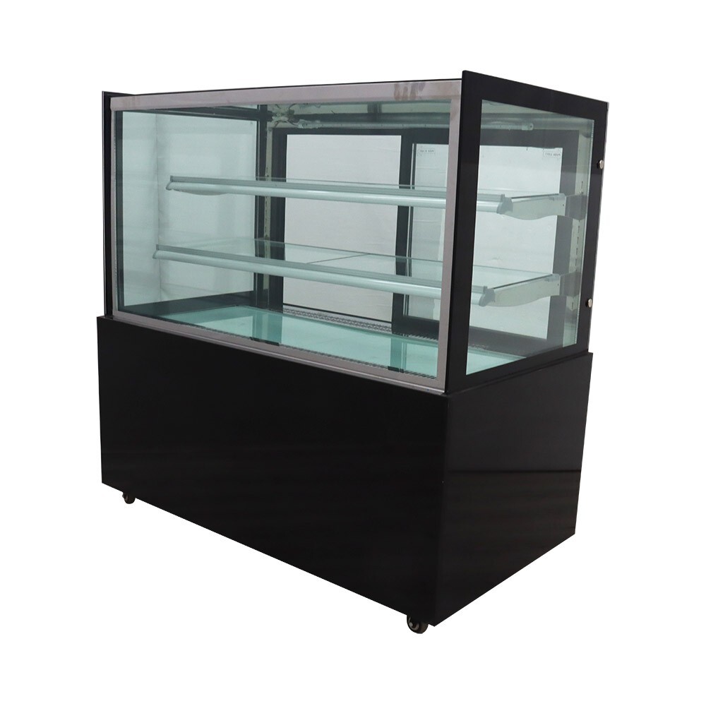 Right Angle Refrigerated Display Case Floor Type Bakery Showcase Adjust Rack220V