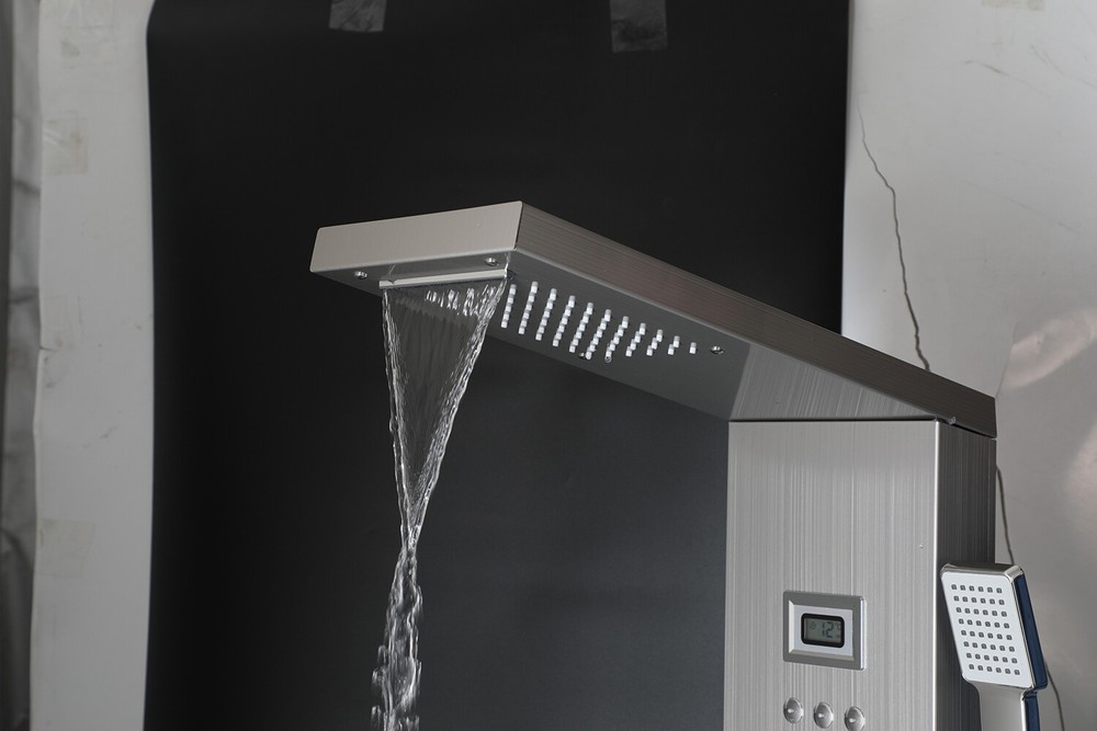 Stainless Steel Shower Panel Column Tower Digital Display Rainfall Massage Mixer