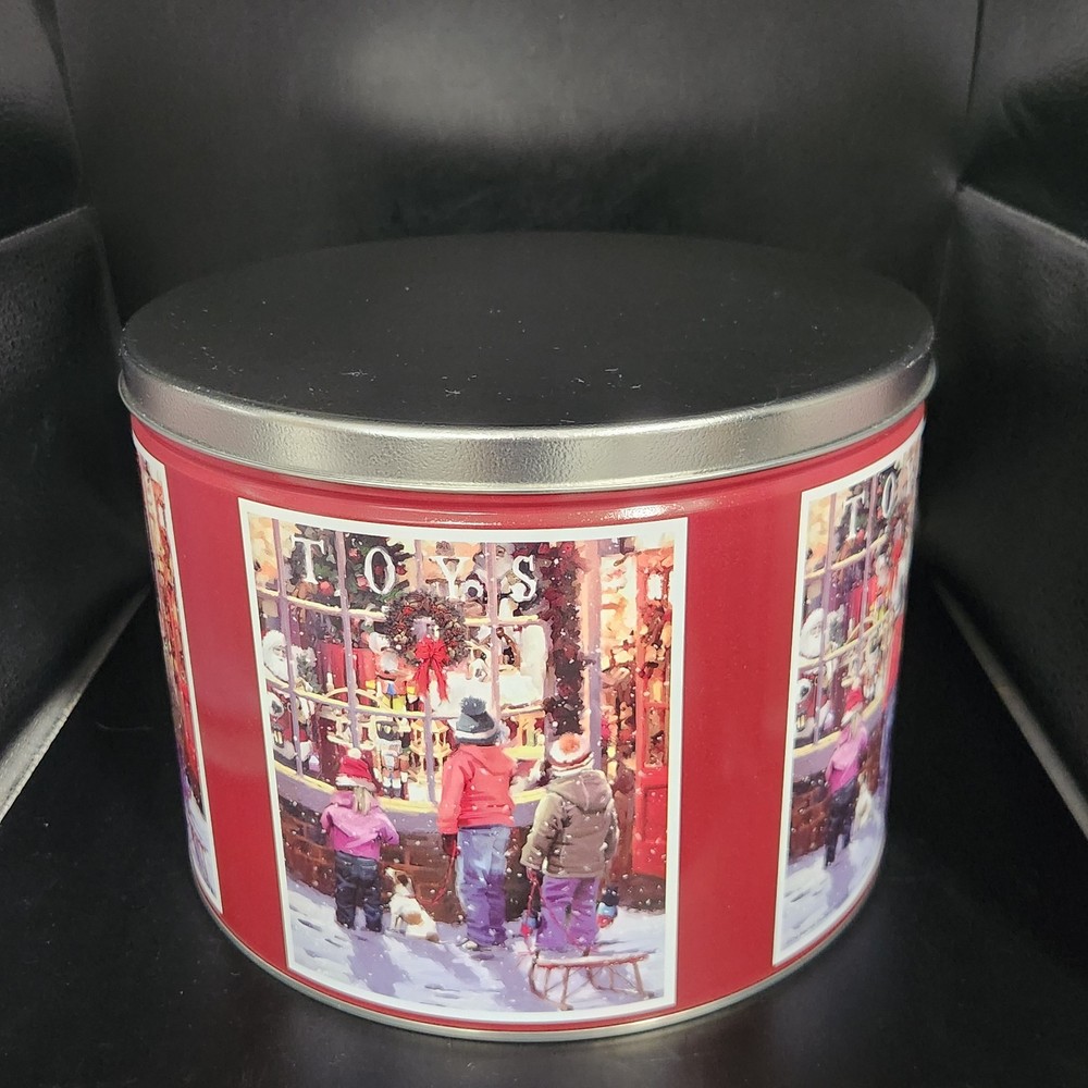Christmas Theme Popcorn Tin Empty