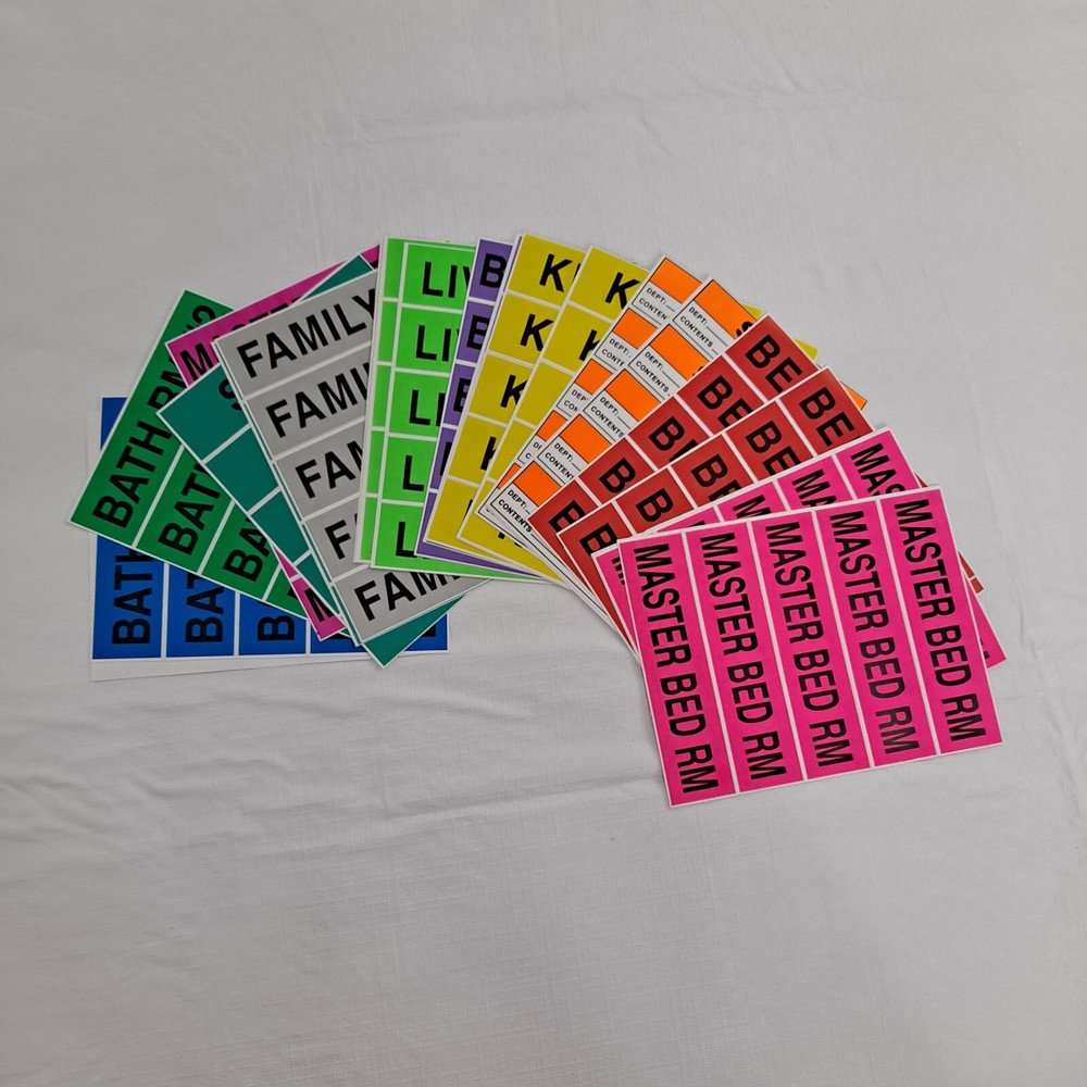 Moving Labels 140 Permanent Box Labels Color Coded Relocating