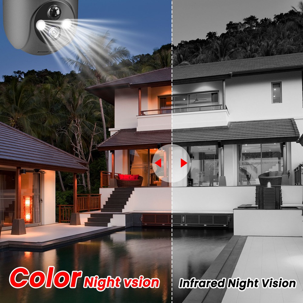 ANRAN 3MP Solar CCTV Camera Ourdoor Wireless Security Camera System WiFi Audio