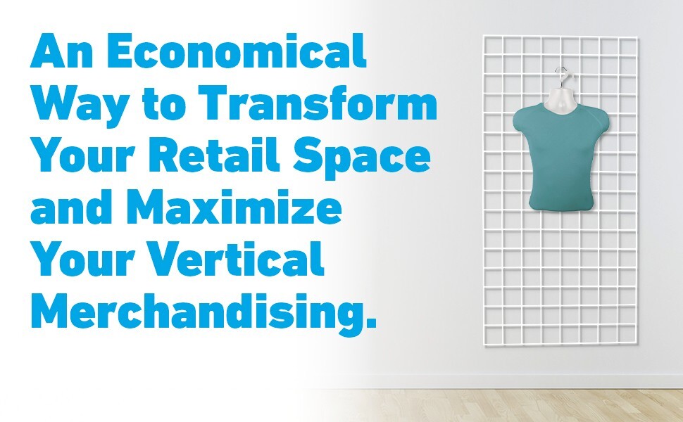 Wire Grid Panel 2' x 4'  White Retail Display Craft Gridwall Double Wire Sides