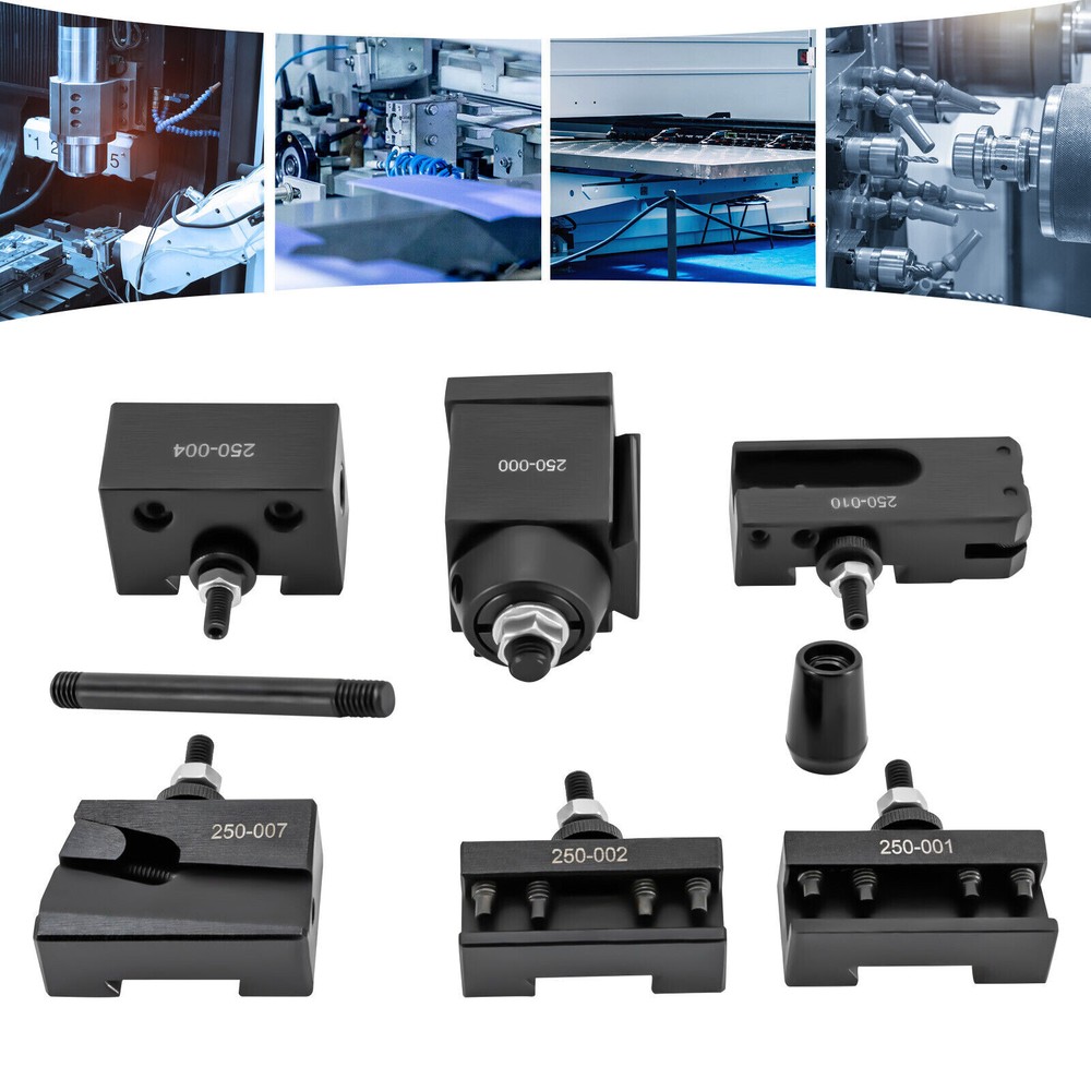 Durable Wedge Type Quick Change Tool Post Set For Mini Lathe Steel Material 6Pcs