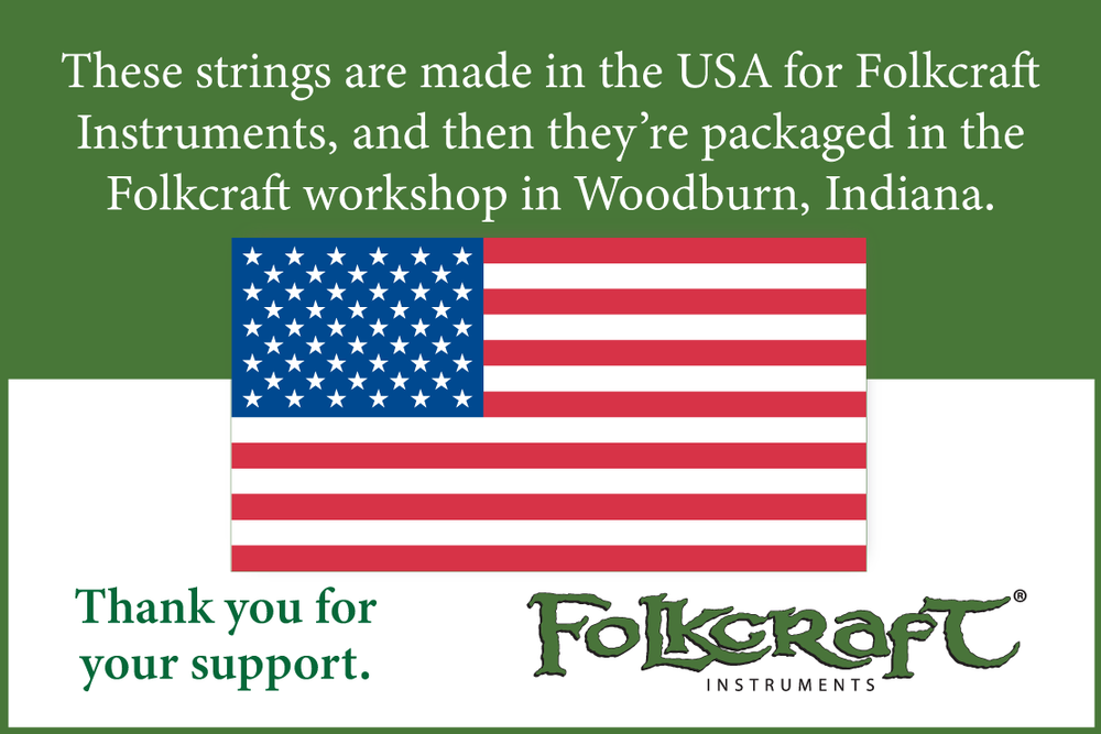 Folkcraft® Mountain Dulcimer String Set, Six String, Loop Ends (.011" .011" .013