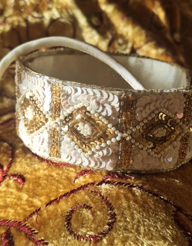 Vintage Satin And Sequin Belt