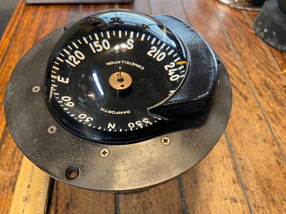 Lightly Used Danforth Constellation Dash Mount Compass 4" Card