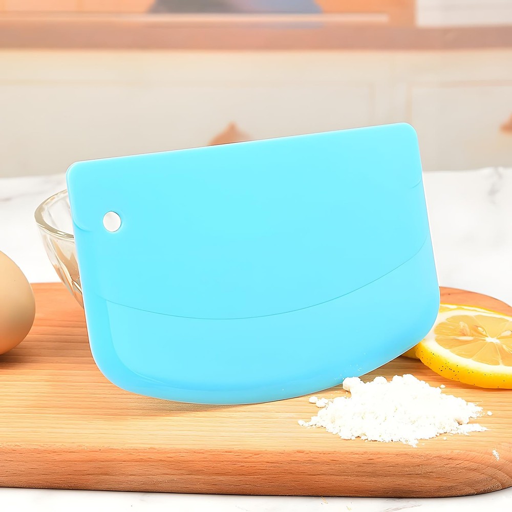 7PCS Dough Scraper Set, Plastic Bench Scraper, normal, Multicolor