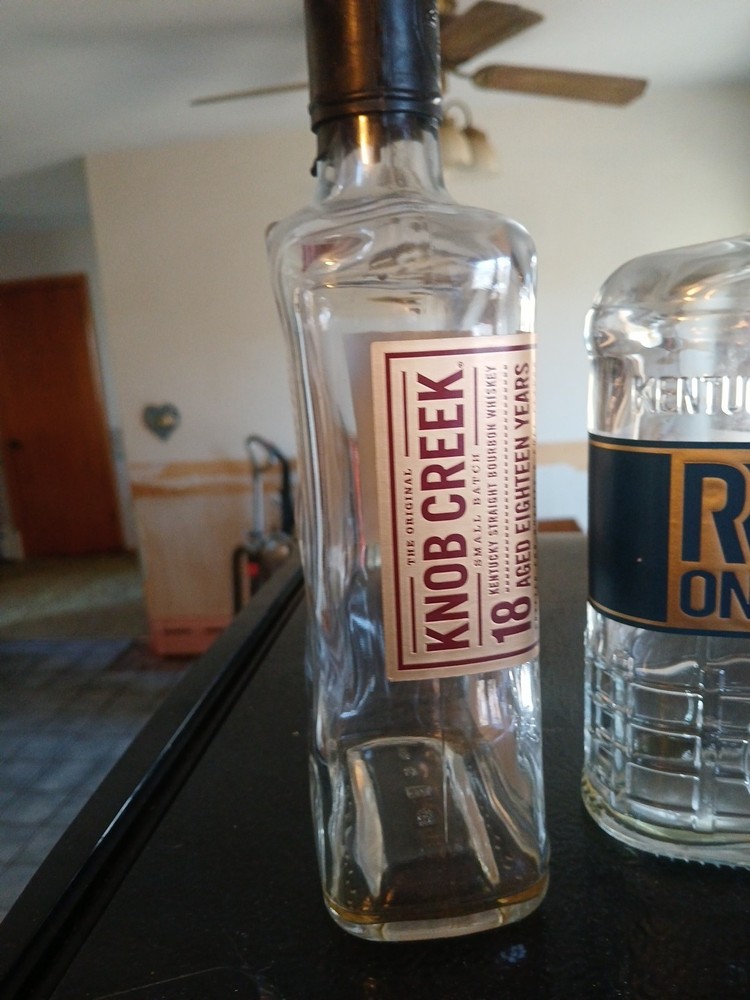 Knob Creek & RD One Empy Bourbon Bottles - Empty - 750 ml