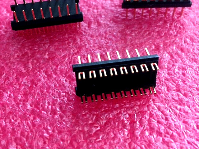 10pc Header Connector Forked 16 Position Gold DIP, DIL - ARIES 16-600-11