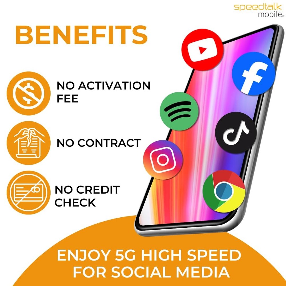 SpeedTalk Mobile SIM Card Starter Kit, Smartphone Cell Phone, GPS Tracker...