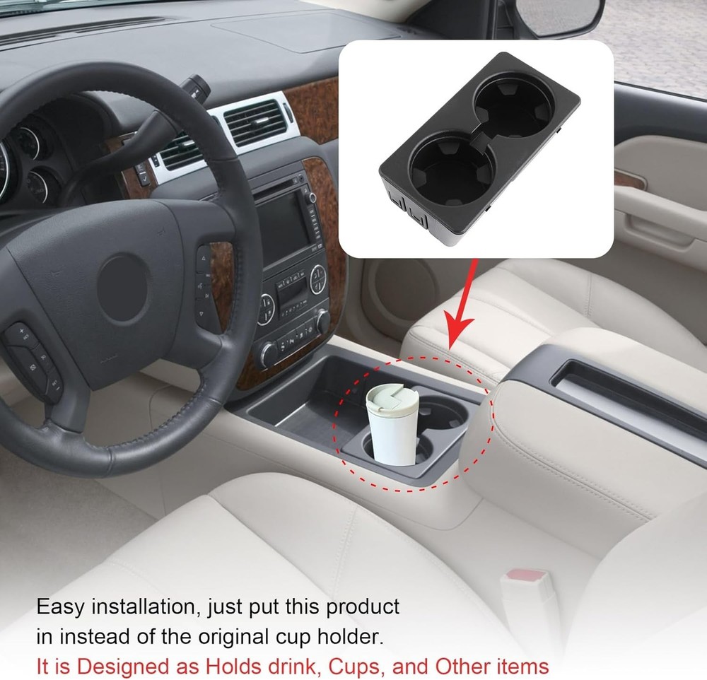 Cup Holder Compatible with Front Center Console Beverage Drink Insert Replace 19