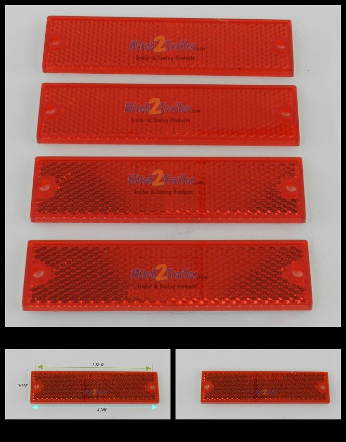 (4) Red Thinline Self Adhesive/Screw Mount Reflectors, Optronics, RE-15 series