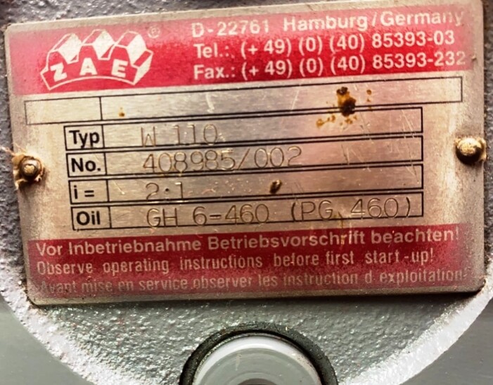 ZAE BEVEL GEAR REDUCER 523113