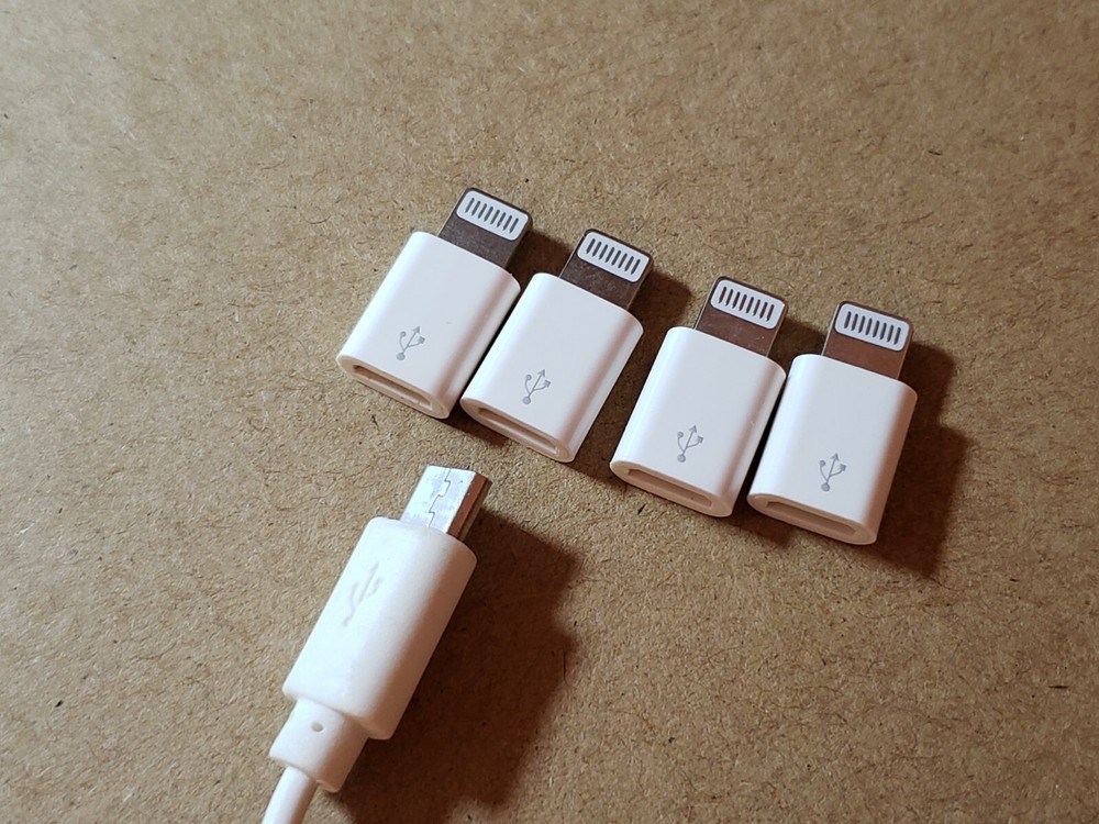 lot 4x Micro USB 8Pin Data Cable Adapter android to iPhone Converter For iPhone