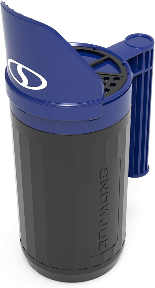 Adjustable Dial Handheld Spreader for Ice Melt & Grass Seed - 5 lbs, Blue/Black