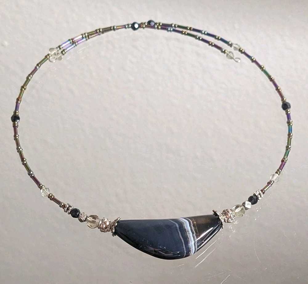 Vintage Agate Boho Tibetan Necklace