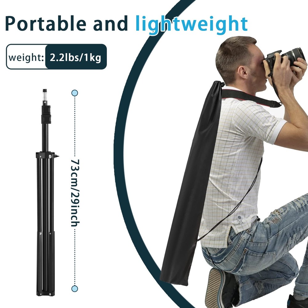 Photography Tripod Stand 2 Pack Adjustable 2.5-7ft | For Camera, Light, Softbox