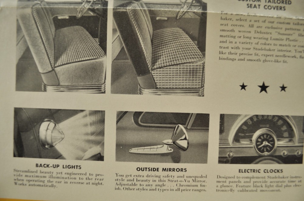 1950 Studebaker Accessories Mailer Brochure Commander Champion Excellent Orig 50