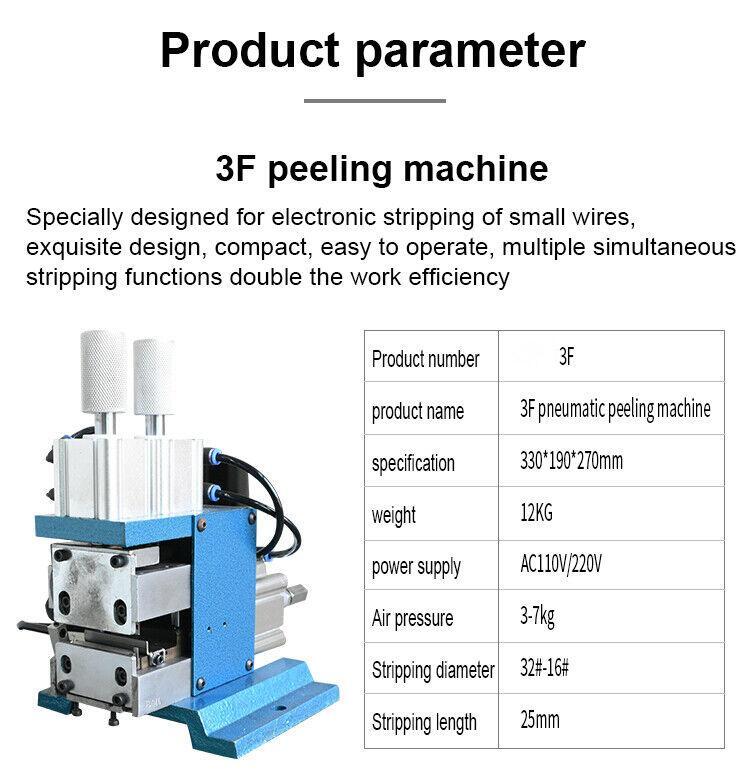 Pneumatic Wire Stripping Machine Cable Wire Peeling Wire Stripper Machine 3F