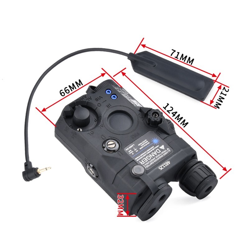 Airsoft Tactical PEQ15 Green/Red Laser/White Light Torch Function Hunting Light