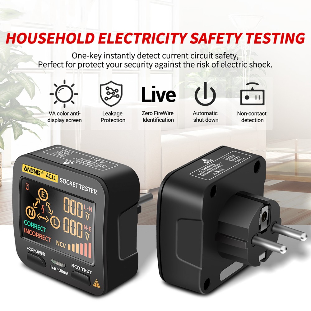 ANENG AC11 Socket Tester Digital Display Voltage Test Tool Checker Detector