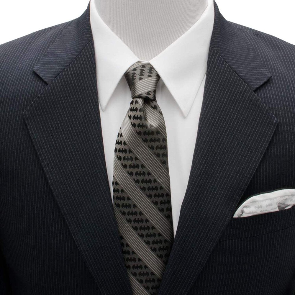 DC Batman Black Pinstripe Tie