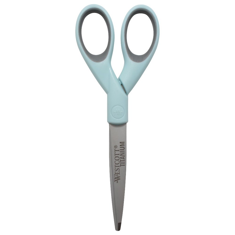 Micro Tip Sewing Scissors Titanium Bonded for Fabric and Crafting Light Blue