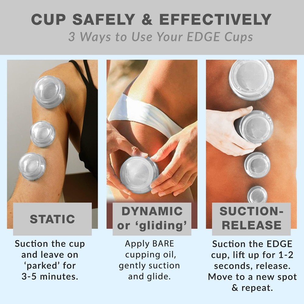 Lure Essentials Edge Silicone Cupping 4 Piece Assortment, Transparent Clear