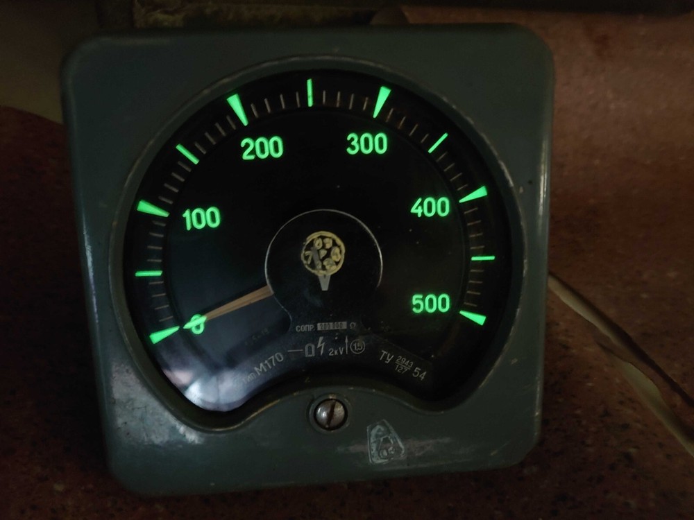 Vintage Phosphorescent Voltmeter M170 USSR, 1957