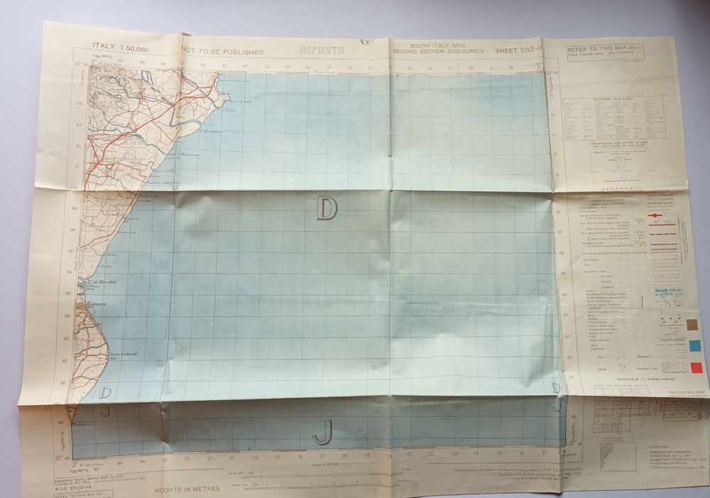 Ww2 Sicily Husky Operation Original 1943 Riposto Map