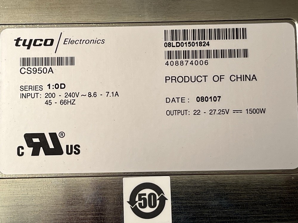 TYCO ELECTRONICS CS950A RECTIFIER LUCENT 408874006 POWER SUPPLY UNIT
