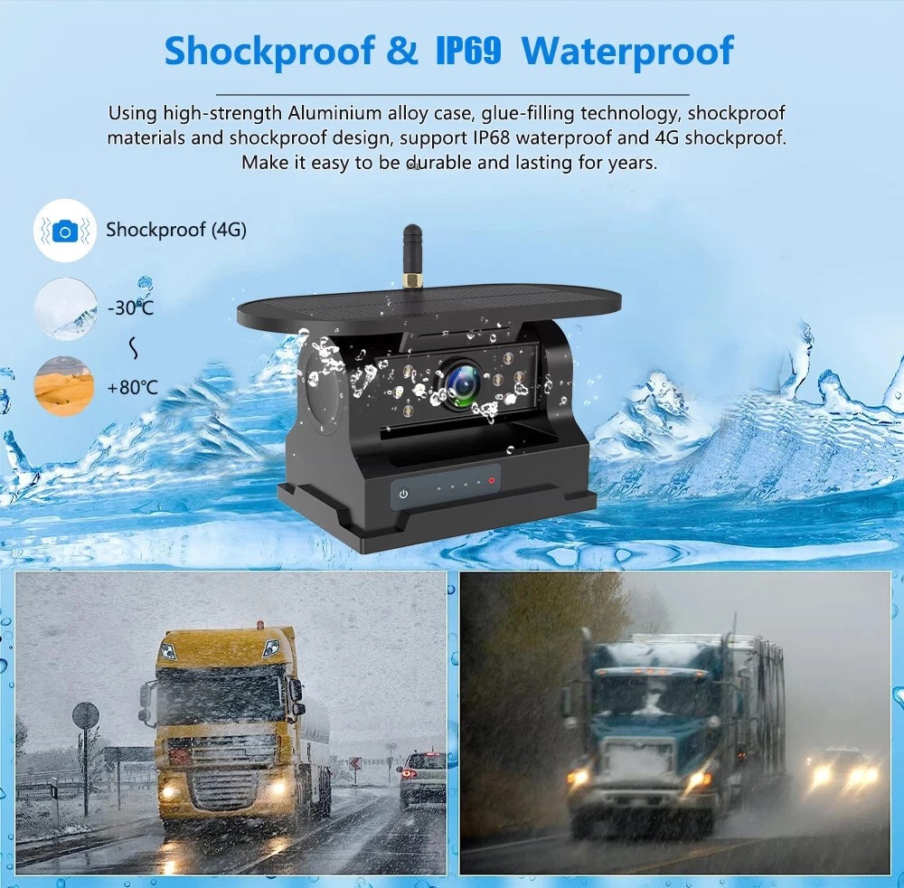 5" Touchscreen Display DVR RV/Trucks 1080P Wireless Backup Camera Solar Powered