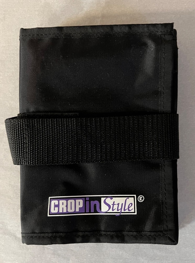 NEW Crop in Style Accordion Case Six Pockets Hook Loop Wrap See Through Pockets
