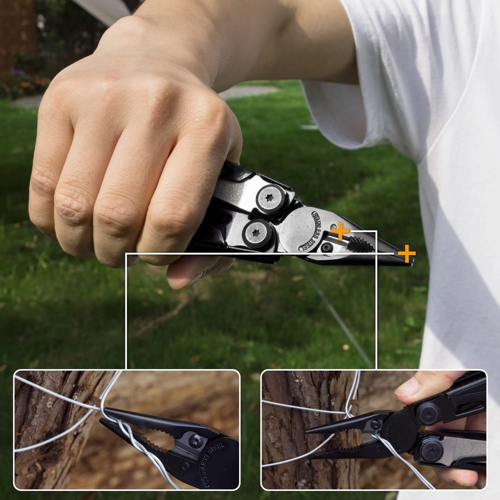 Multitool, 16-in-1 Multitools with Sheath, Stainless Steel EDC Multitool, Poc...