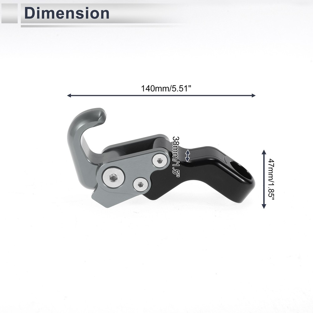 Motorcycle hanging hook with inclined handle and titanium screw