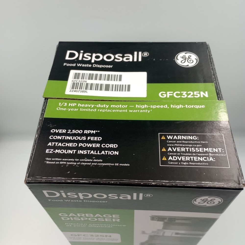GE 1/3 HP Garbage Disposal GFC325N Continuous Feed Heavy Duty READ & SEE PHOTOS