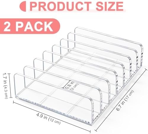 2 Pack 7 Slot Acrylic Mail Organizer Clear