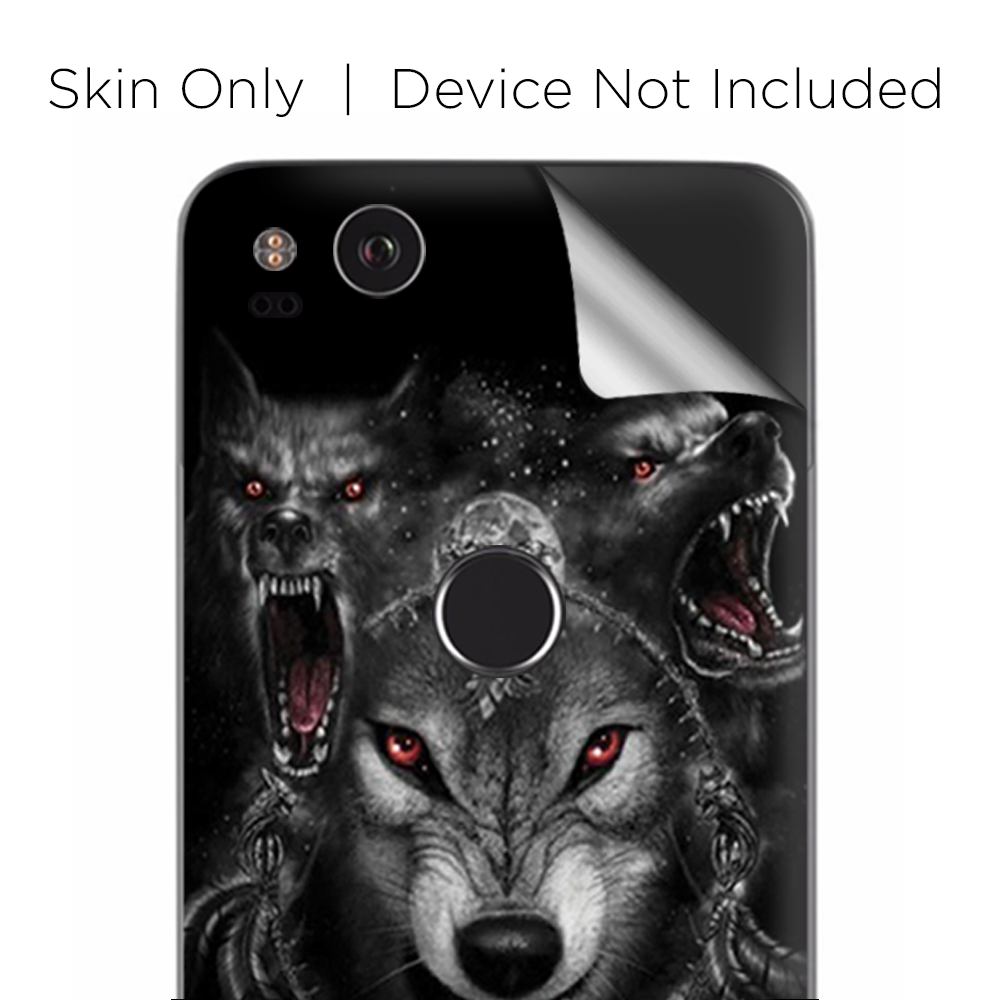 Google Pixel 2 Skins Decal Wrap Angry Wolves Pack Howling