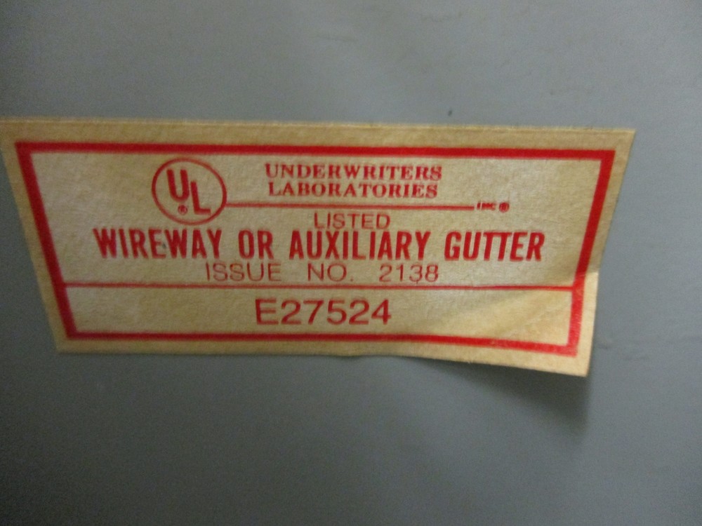 UNDERWRITERS E27524 WIREWAY OR AUXILIARY GUTTER ENCLOSURE